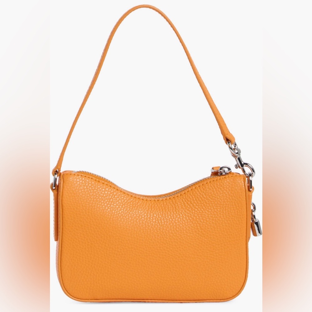 Tangerine Orange Marc Jacobs SLG Convertible Wristlet Zip Top Leather Like New - Picture 3 of 6